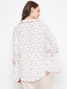 The Kaftan Company Tops WHITE FLORAL PRINTED TOP - (Clearance - Final Sale)
