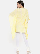 The Kaftan Company Tops Yellow Checked Cropped Wrap Top - (Clearance - Final Sale)
