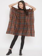 The Kaftan Company Tunics PREMIUM WOOL CHECKS  KAFTAN W/RUFFLES (Final Sale)
