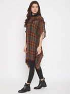 The Kaftan Company Tunics PREMIUM WOOL CHECKS  KAFTAN W/RUFFLES (Final Sale)