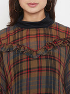 The Kaftan Company Tunics PREMIUM WOOL CHECKS  KAFTAN W/RUFFLES (Final Sale)