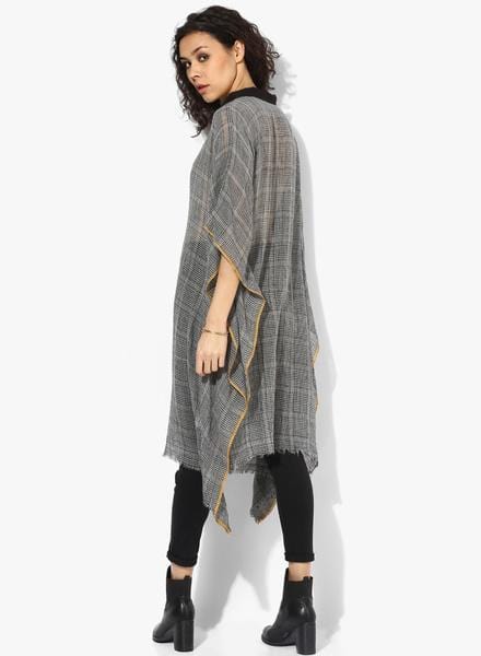The Kaftan Company Tunics Premium Woollen Checks  Kaftan w/tie up neck