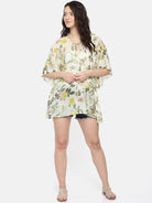 The Kaftan Company Yellow Floral Cover- Up Dress - (Clearance - Final Sale)